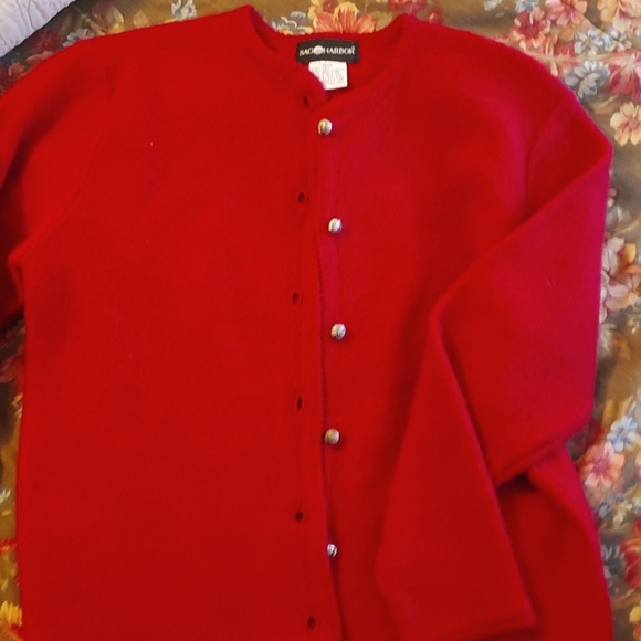 Vintage Red Wool Cardigan - Picture 1 of 3